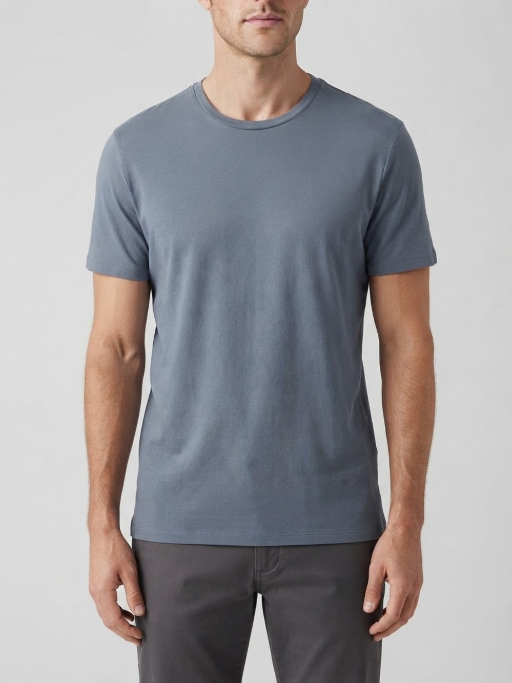 Saks Fifth Avenue Men's Crewneck Tee in Slate Gray-Blue